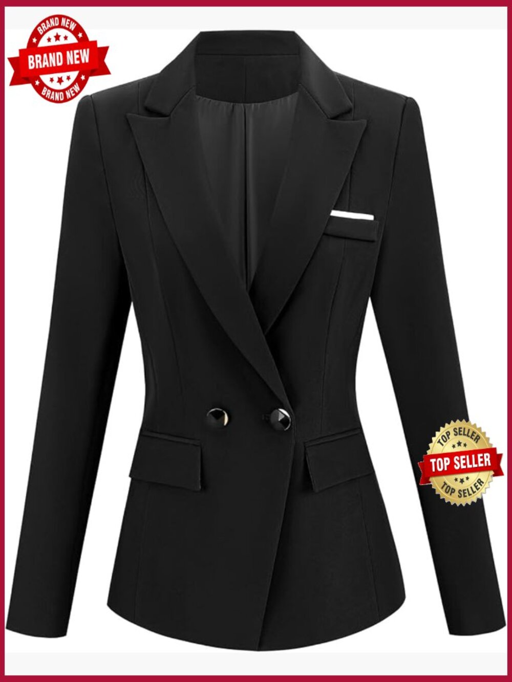 Casual Blazers Long Sleeve Lapel Formal Work Office Jacket with Pockets